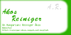 akos reiniger business card